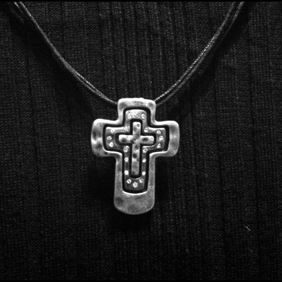 Western style cross necklace.