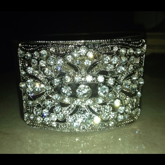 LEATHER & CRYSTAL CUFF & TANK BUNDLE.