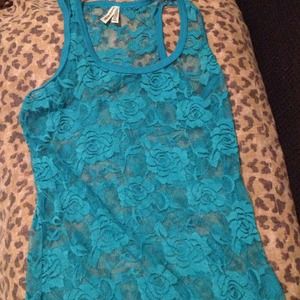 Teal Lace Tank