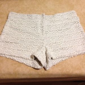 Eyelet lace express high waisted shorts