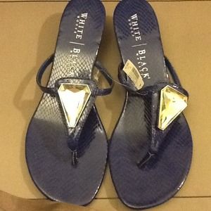 White house Black Market blue wedges.