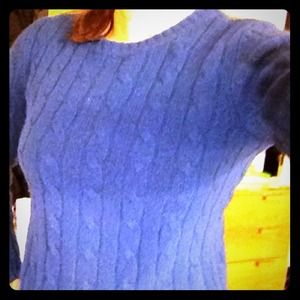 RL Polo Blue cable knit wool sweater
