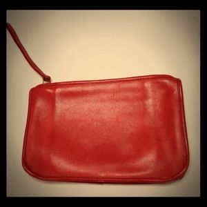 Vintage 1970's Coach NYC Red clutch