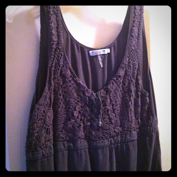 Embroidered top dark grey dress - Picture 1 of 4