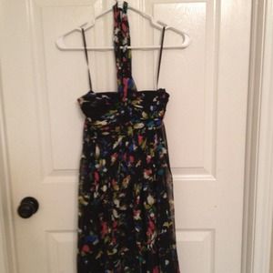 Limited bright floral and black dress