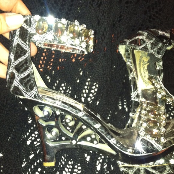 Shoes - Bling statement heels