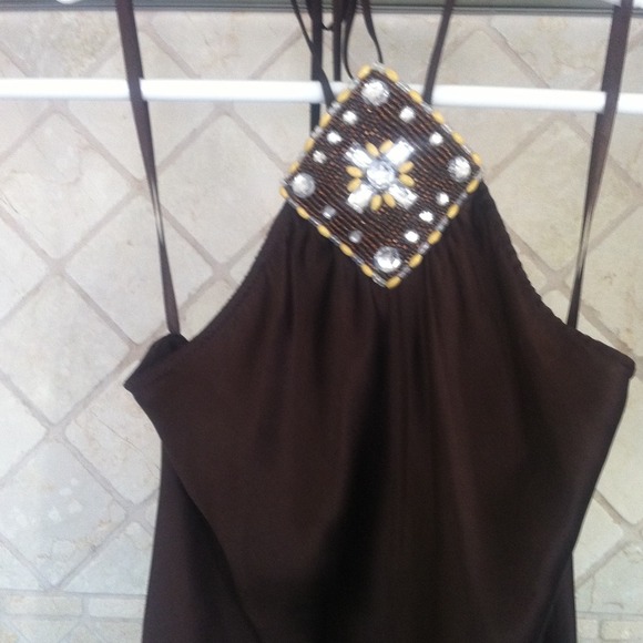 Brown 100% silk shirt with tags.