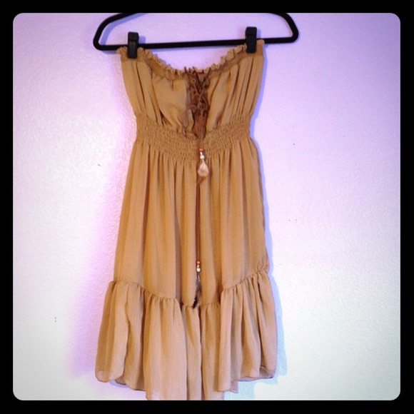 Dresses & Skirts - Strapless Brown Chiffon Dress for @wendy1willits
