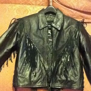 Women's leather biker jacket