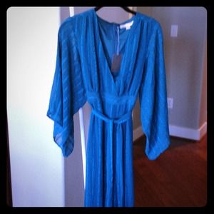 Jade green long boho dress