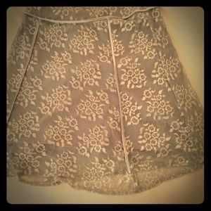 Vintage Silver Lace A line skirt. Size 12