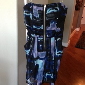 Strapless print dress