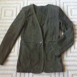 Green leather jacket by DIESEL. New.
