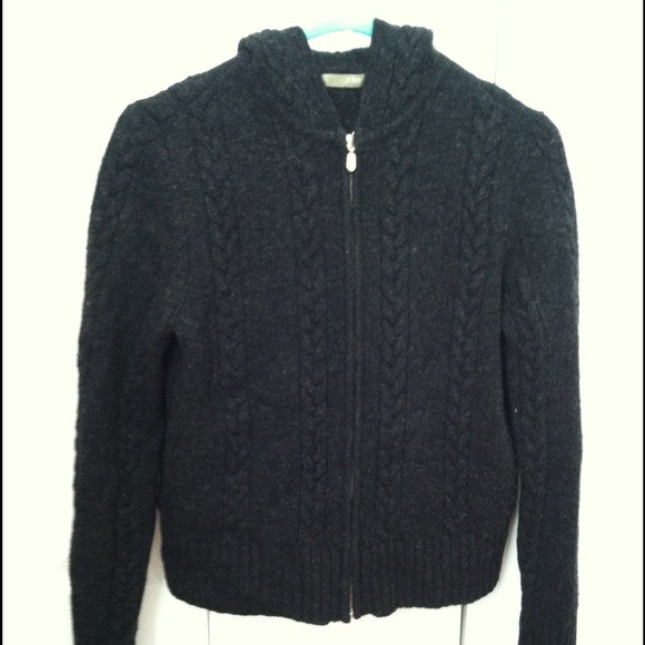 J.Crew Cable Knit Hooded Sweater