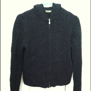 J.Crew Cable Knit Hooded Sweater