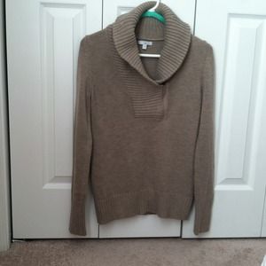 GAP Taupe Zipper Neck Sweater