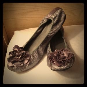 Sparkly Silver Gangster ballerina flats