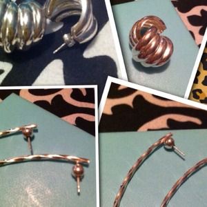 ❤️️bogo❤️️ 2 pair of silver earrings bundle set