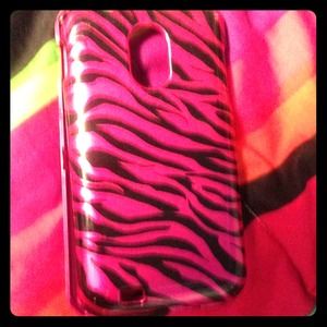 Black & pink strip phone case