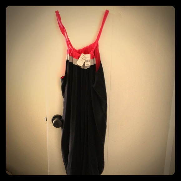 Elizabeth & James black dress w/ pink & gray large