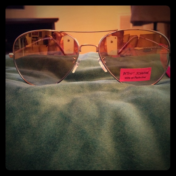 Betsey Johnson Gold Aviator Shades