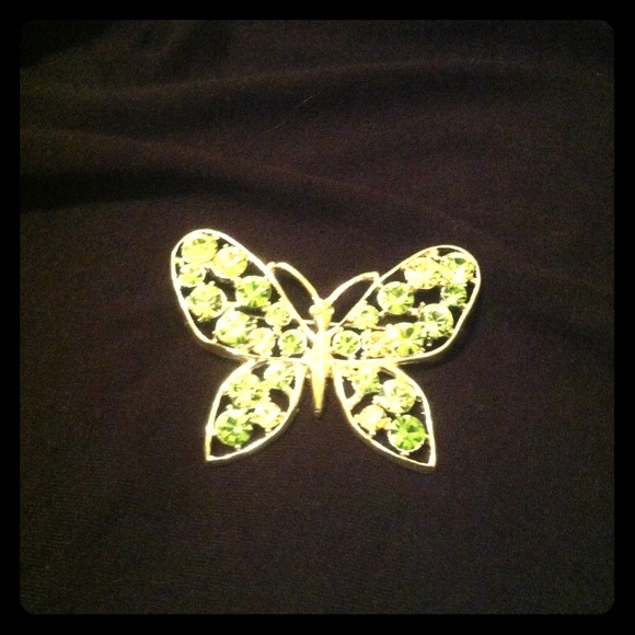 Rhinestone Butterfly Pin