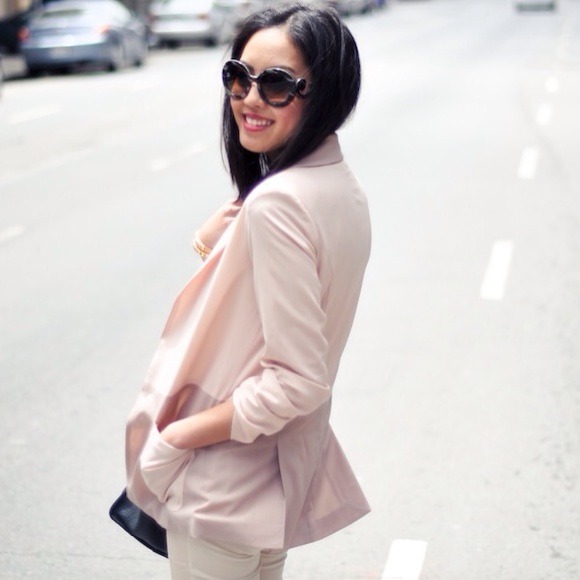Reserved! Pale pink color-block blazer