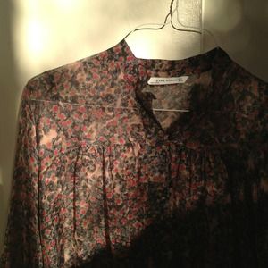 Zara floral print blouse