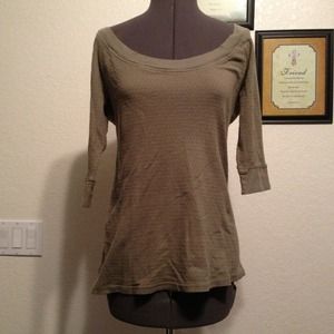 Olive green off the shoulder shirt