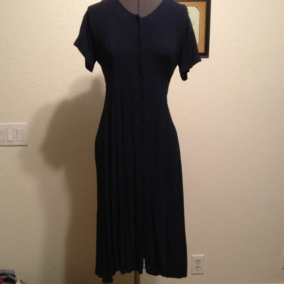 Navy blue button down dress