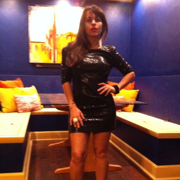 👠Black sequin backless mini dress🍸