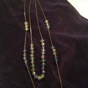 Gold and iridescent beads necklace set (2)