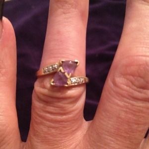 Amethyst and diamond accents