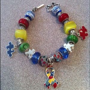 Multi Butterfly Toggle Autism Awareness Bracelet