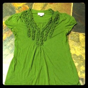 Green ruffled top