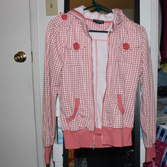 Pink Checkered Hoodie