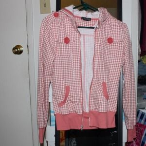 Pink Checkered Hoodie