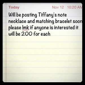 Tiffany and co notes necklace and bracelet