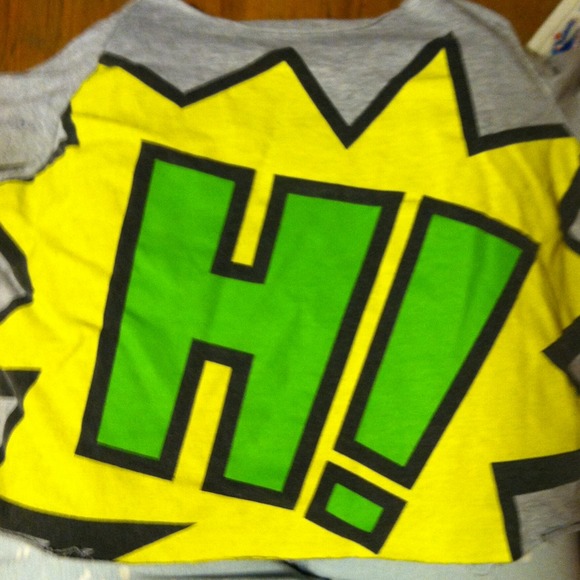 Cropped off the shoulder long sleeved sweater