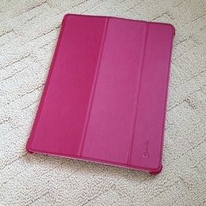 Used leather ipad protective case in red