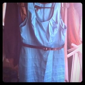 Teal cocktail dress from Byer California with belt
