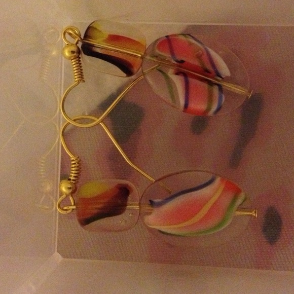 🔴Sold🔴Colorful gold earrings