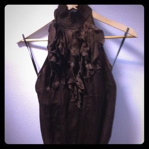 bebe backless brown cinched bottom top