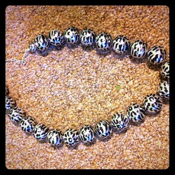 Cheetah print ball necklace