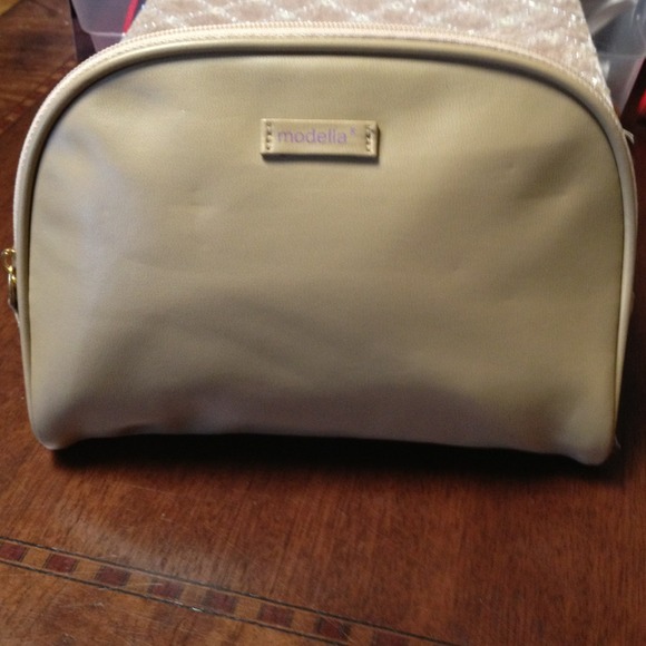 Beige cosmetic bag
