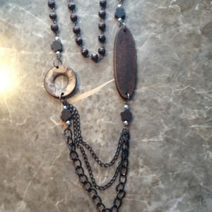 Brown beaded necklace