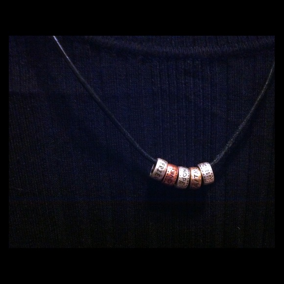 Faith Love Hope rope necklace.