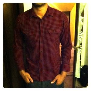 Mens Plaid Button Down long Sleeve Shirt