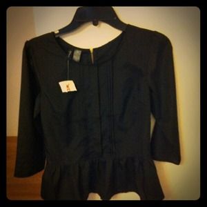 Black peplum top
