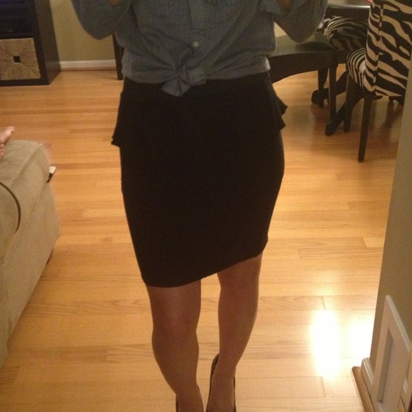 Black Peplum Skirt